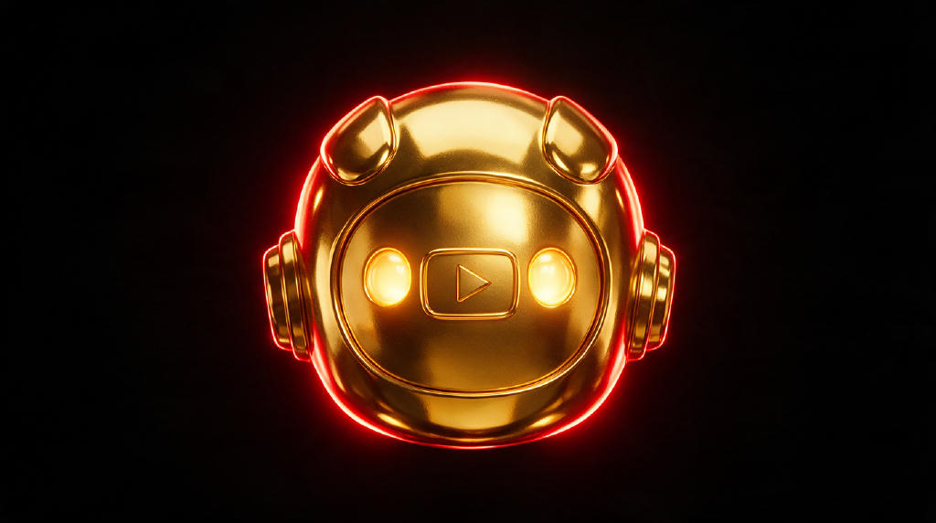 3D golden AI chip icon